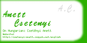 anett csetenyi business card