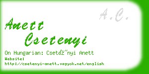 anett csetenyi business card